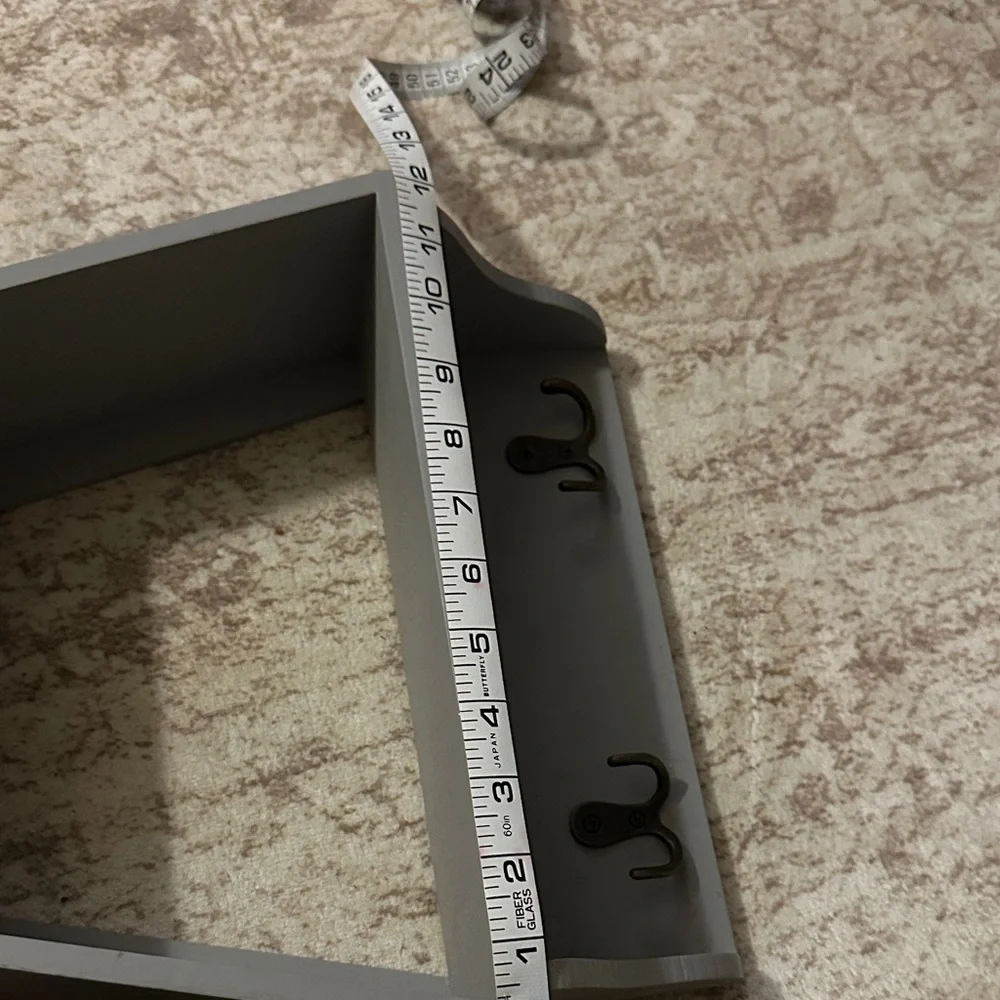 Belk Gray Triangular Display Shelf with Hooks